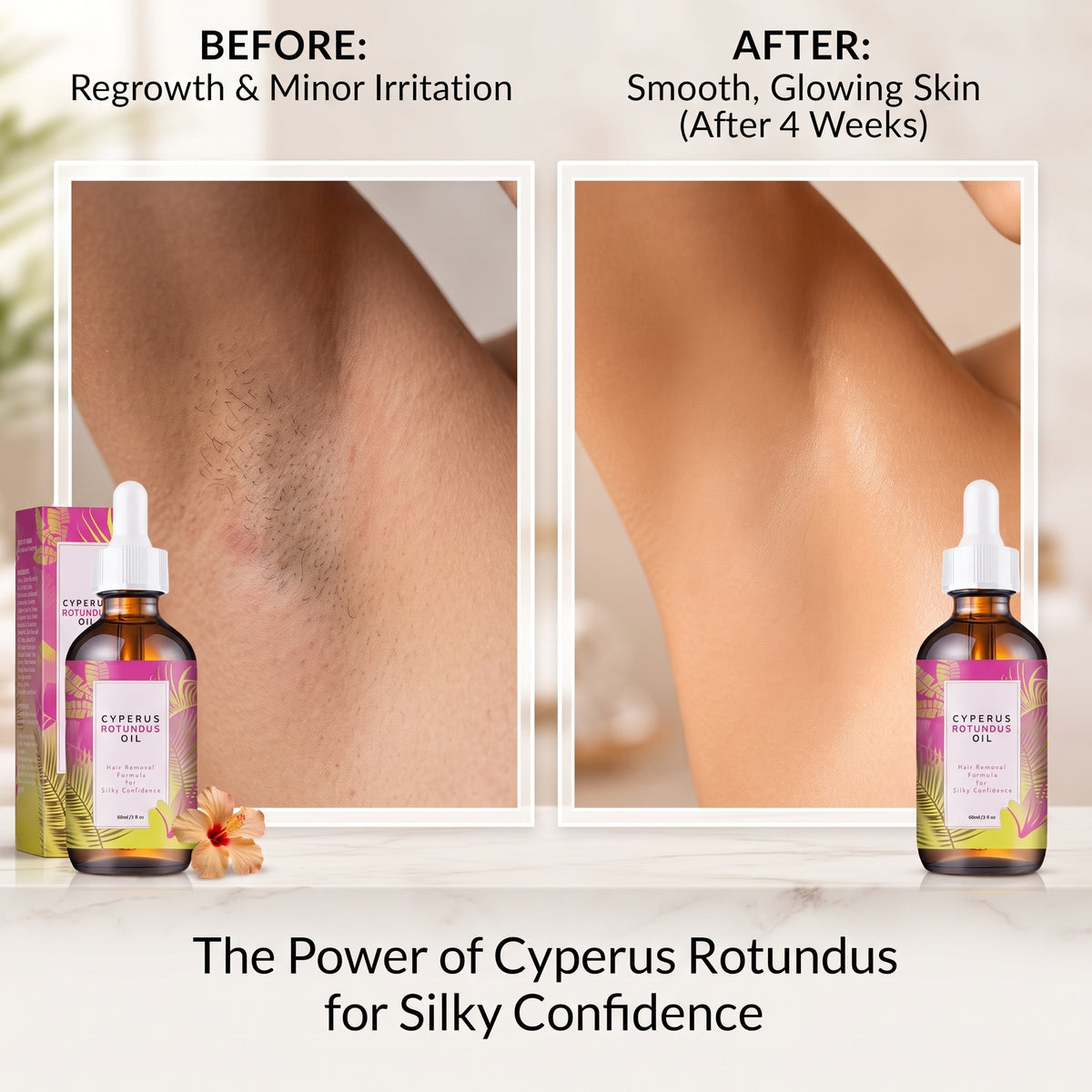 Cyperus Rotundus Hair Removal Care Essential Oil (2pcs) – Moisturising, Soothing & Nourishing Body Oil