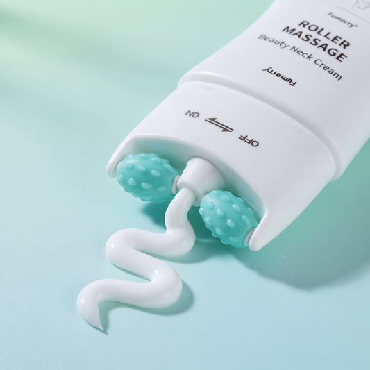 Firming Neck Massage Roller – Hyaluronic Acid, Squalane & Shea Butter Lifting Cream