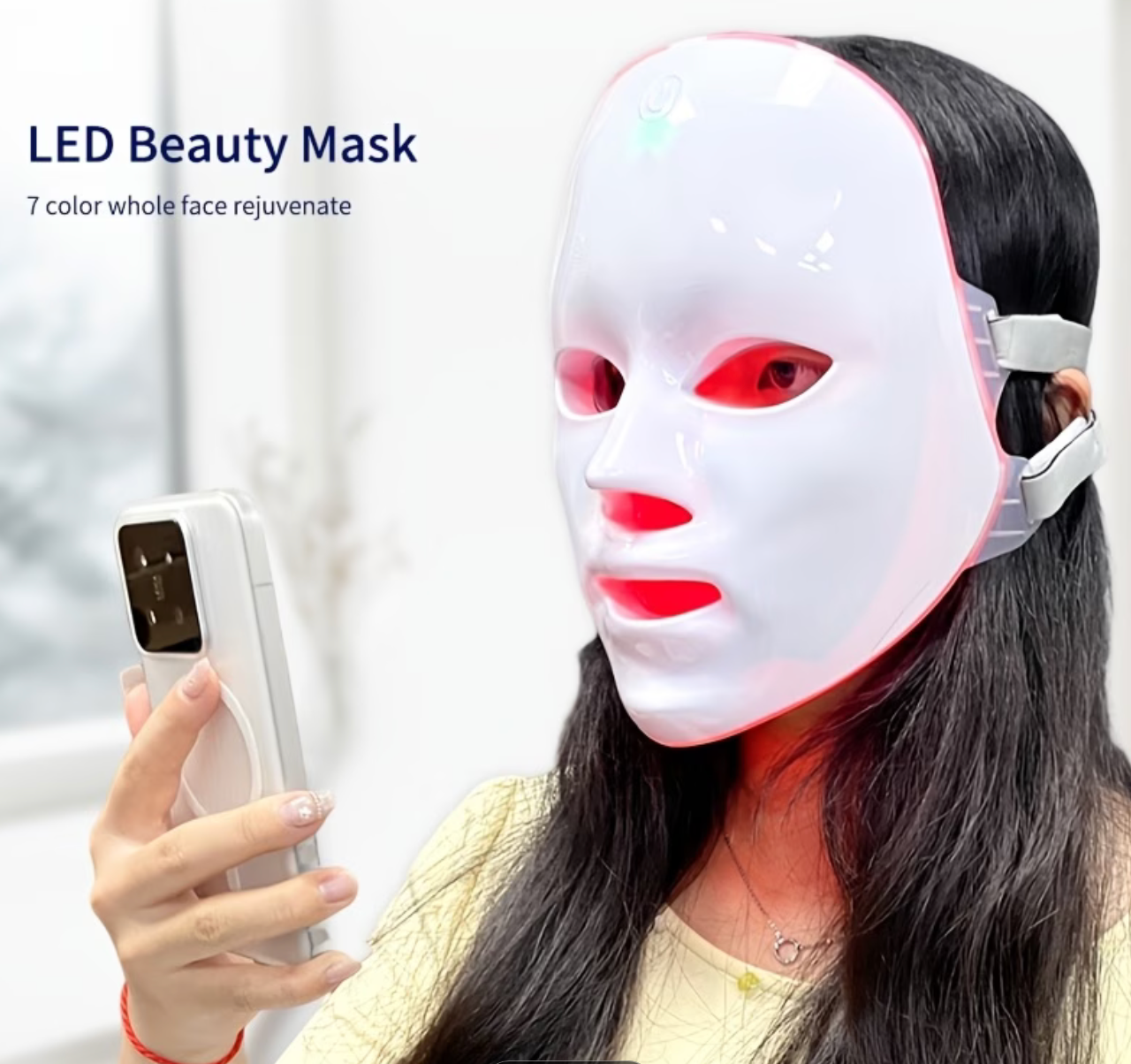 7-Color LED Facial Beauty Mask – Portable Light Therapy Skincare Device