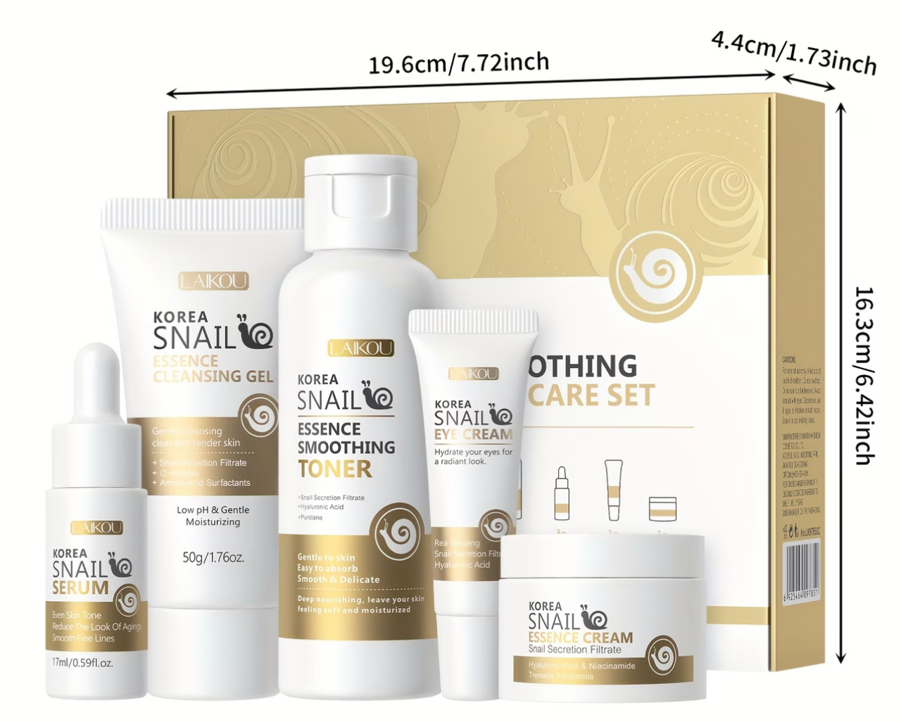 LAIKOU Korea Snail Skincare Set 5 piece box