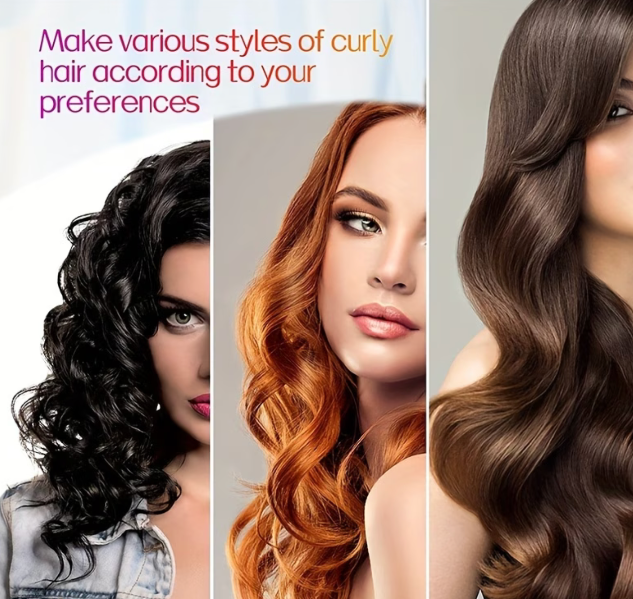 No-Heat Curling Headband Set – Overnight Heatless Curler for Long Hair (3pcs)