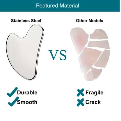 Stainless Steel Gua Sha Facial Tool – Cooling Sculpting Massager for Face & Body