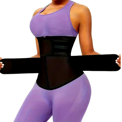 Zipper Waist Trainer with Double Belt – Adjustable Compression Cincher for Women